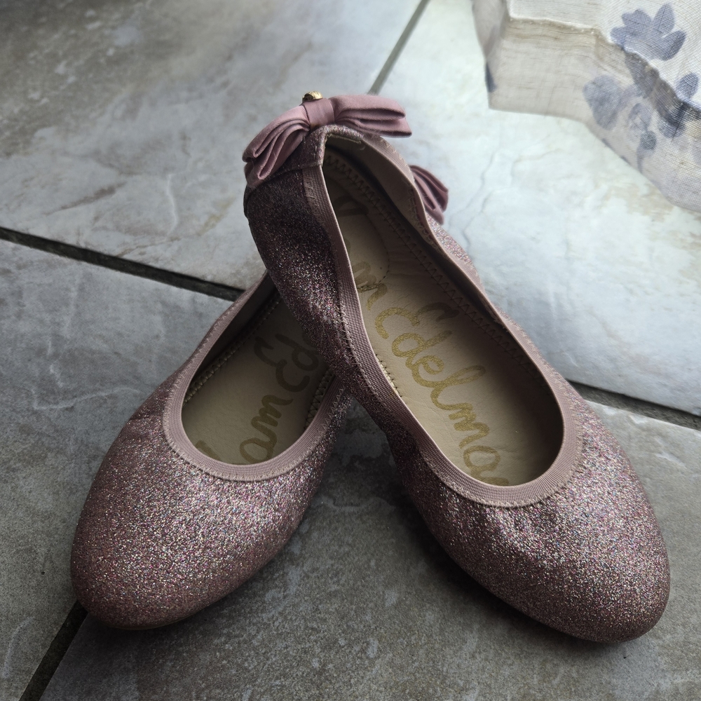 Sam Edelman Pink Glitter Ballet Flats